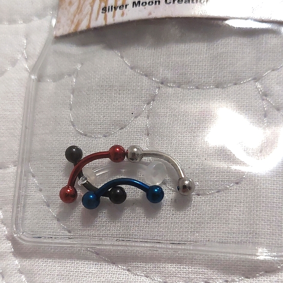 📣 Morbid Metals Body Jewelry Curved Eyebrow Barbells NWT Size 16g - Picture 2 of 2